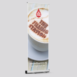 Filling Station Coffee Cup Roller Banner