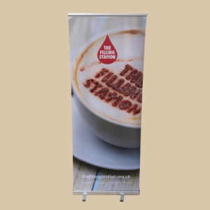 Filling Station Coffee Cup Roller Banner